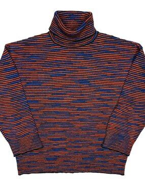 MIssoni Wool Turtleneck Sweater Striped Long Sleeve Colorful Womens Small